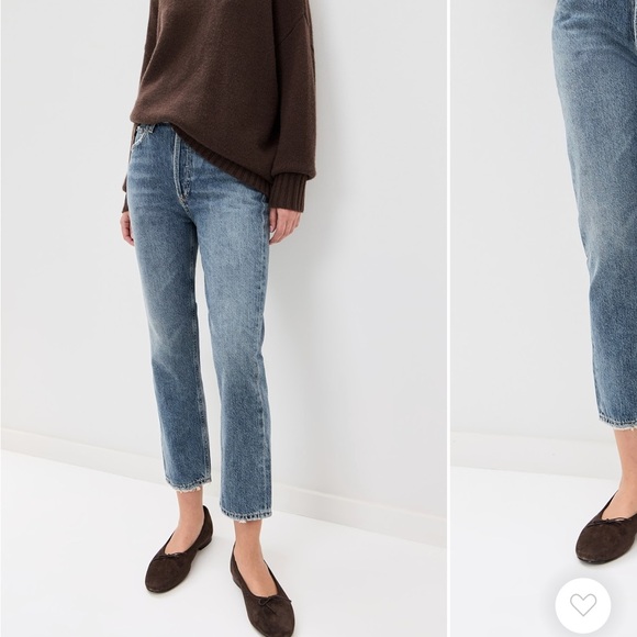 Agolde Denim - Agolde Riley medium wash straight leg jean